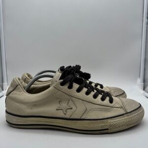 Converse John Varvatos Leather Star Player Ox Sneakers Mens Size 10 Beige Black